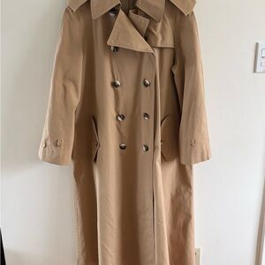 Classic Tan Double-Breasted Trench Coat